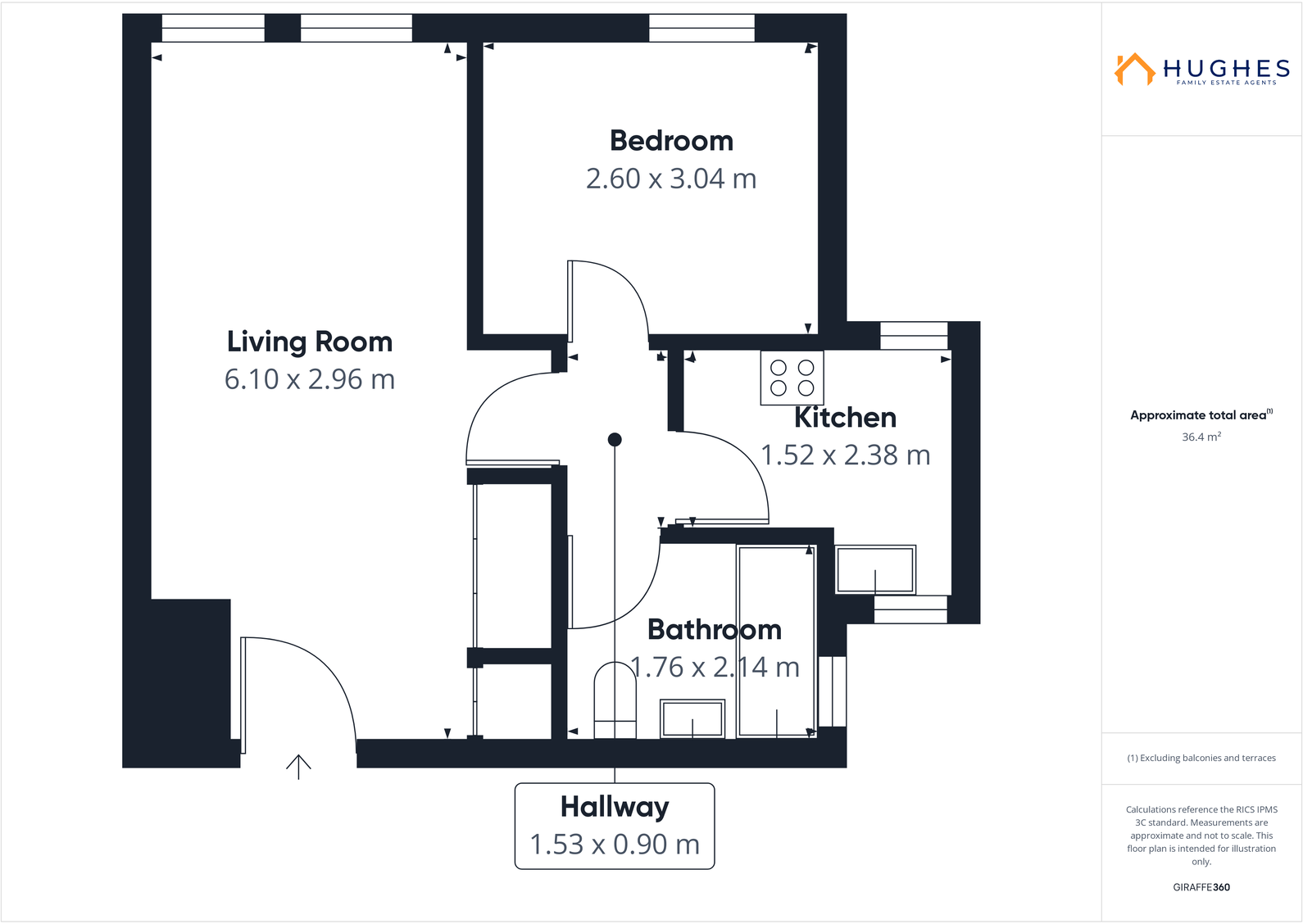 Floor plan of Anvil Close — first-floor apartment