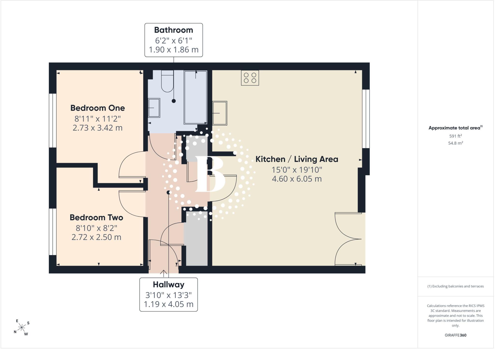 Floor plan of 85 Beeches Bank — first-floor apartment